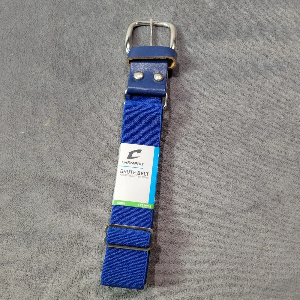 Champro Brute Belt Youth Blue 1.25 Inch‎ Wide Adjustable Baseball Softball